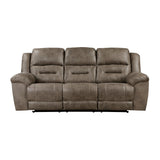 Hazen Brown 2-Piece Double Reclining Set by Homelegance at Eve Furniture