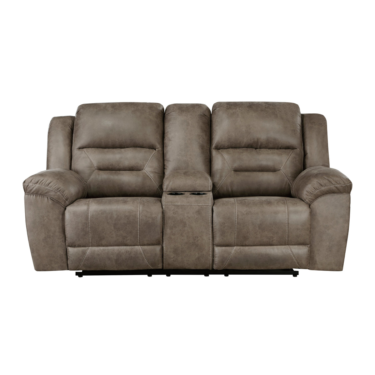 Hazen Brown 2-Piece Double Reclining Set by Homelegance at Eve Furniture