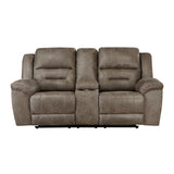 Hazen Brown 2-Piece Double Reclining Set by Homelegance at Eve Furniture