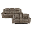 Hazen Brown 2-Piece Double Reclining Set by Homelegance at Eve Furniture