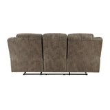 Hazen Brown Microfiber Double Reclining Sofa by Homelegance at Eve Furniture