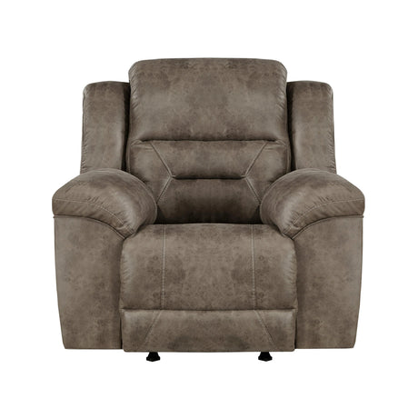 Hazen Brown Microfiber Rocker Reclining Chair by Homelegance at Eve Furniture