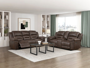 Hazen Dark Brown Reclining Living Room Set by Homelegance at Eve Furniture
