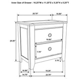 Hazlewood Vineyard Oak 2-drawer Nightstand Bedside Table by Coaster at Eve Furniture