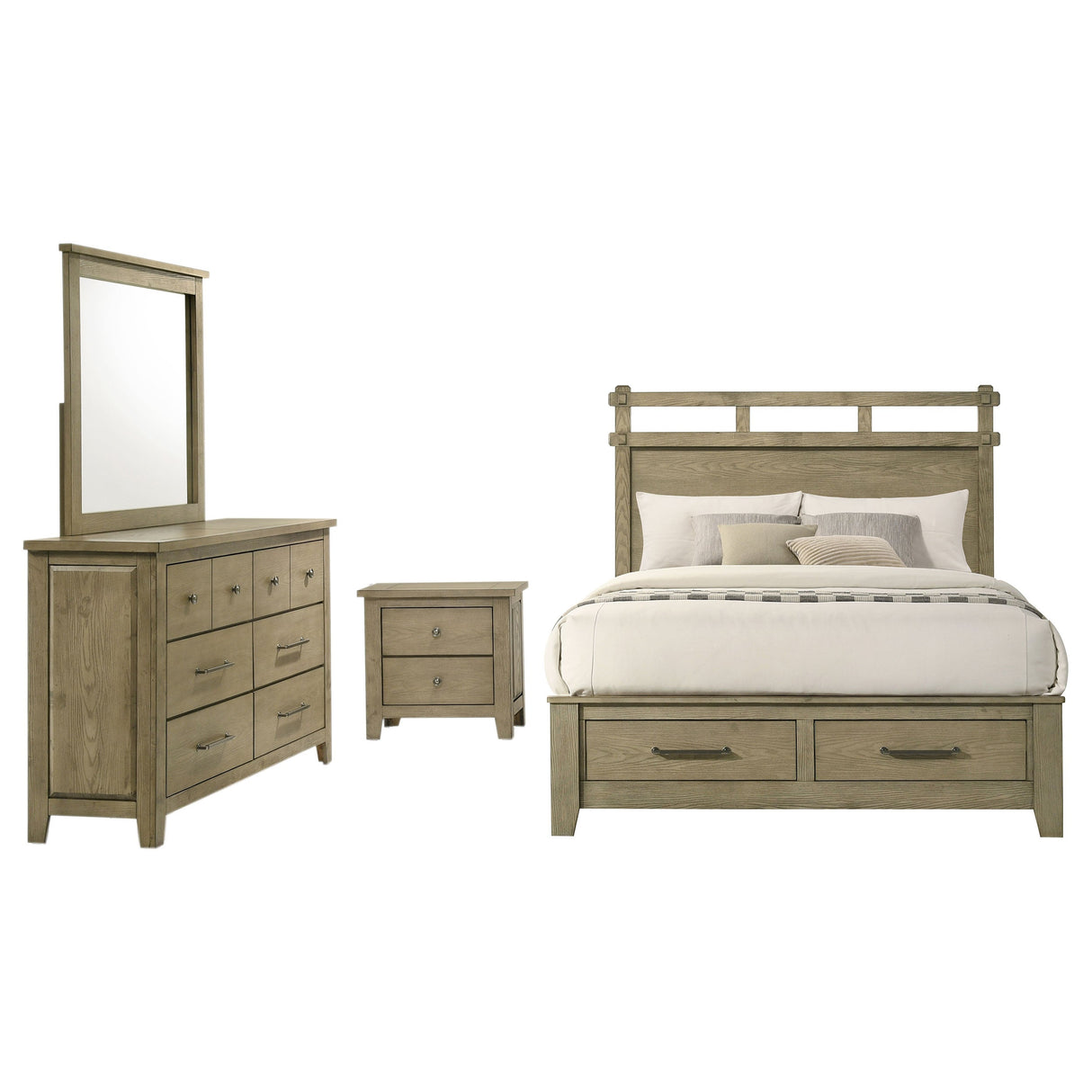 Hazlewood Vineyard Oak 4-piece Queen Storage Bedroom Set by Coaster at Eve Furniture