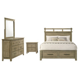 Hazlewood Vineyard Oak 4-piece Queen Storage Bedroom Set by Coaster at Eve Furniture