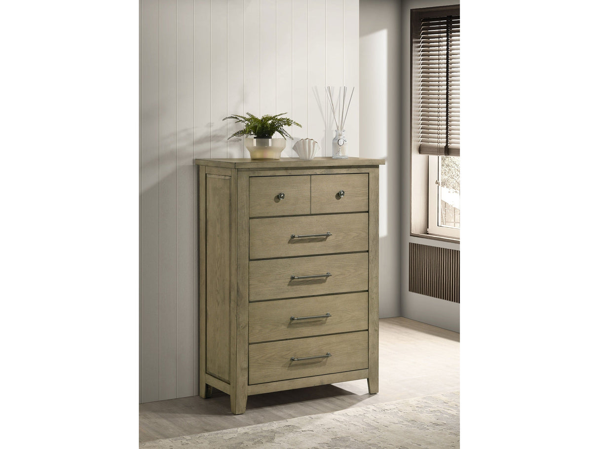 Hazlewood Vineyard Oak 5-drawer Bedroom Chest of Drawers by Coaster at Eve Furniture
