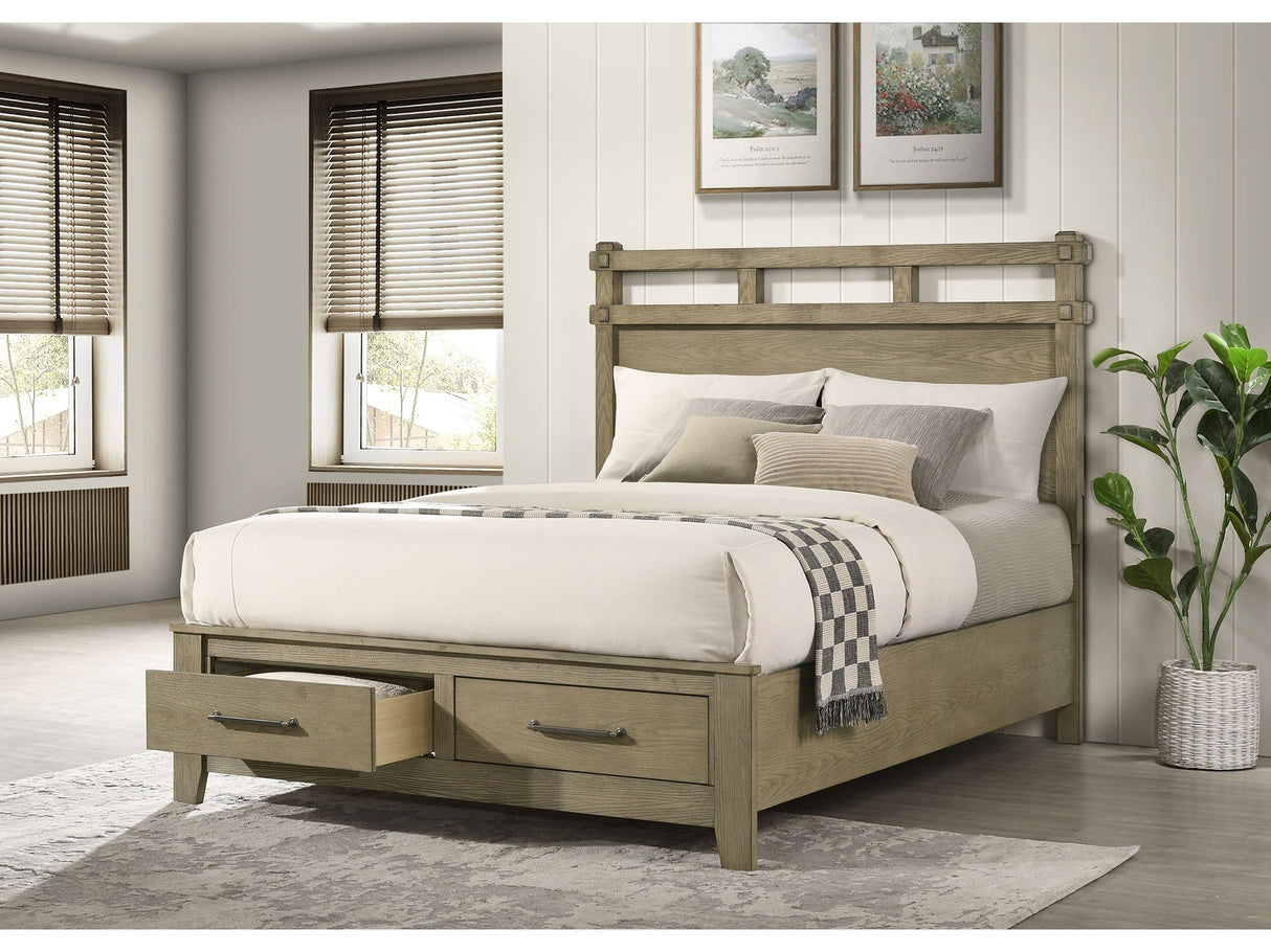 Hazlewood Vineyard Oak 59-inch Queen Panel Storage Bed by Coaster at Eve Furniture