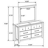 Hazlewood Vineyard Oak 6-drawer Bedroom Dresser with Mirror by Coaster at Eve Furniture