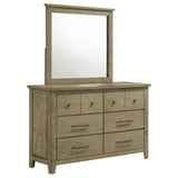 Hazlewood Vineyard Oak 6-drawer Bedroom Dresser with Mirror by Coaster at Eve Furniture