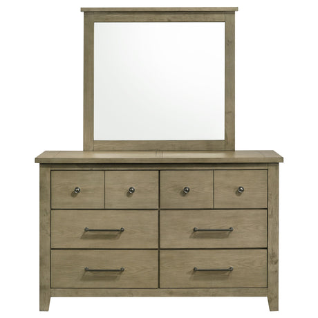 Hazlewood Vineyard Oak 6-drawer Bedroom Dresser with Mirror by Coaster at Eve Furniture