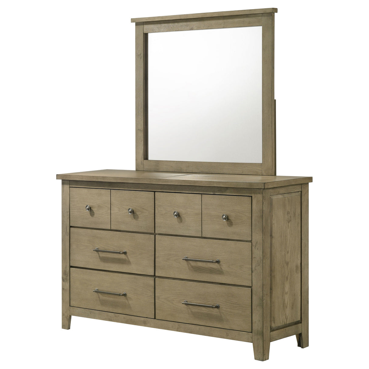Hazlewood Vineyard Oak 6-drawer Bedroom Dresser with Mirror by Coaster at Eve Furniture