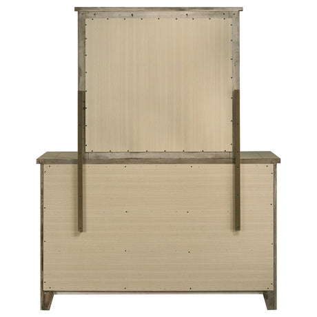 Hazlewood Vineyard Oak 6-drawer Bedroom Dresser with Mirror by Coaster at Eve Furniture
