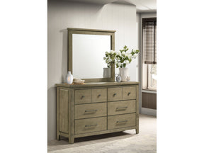 Hazlewood Vineyard Oak 6-drawer Bedroom Dresser with Mirror by Coaster at Eve Furniture