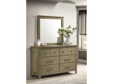 Hazlewood Vineyard Oak 6-drawer Bedroom Dresser with Mirror by Coaster at Eve Furniture