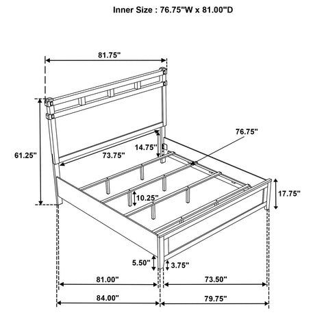 Hazlewood Vineyard Oak 61-inch Eastern King Panel Bed by Coaster at Eve Furniture