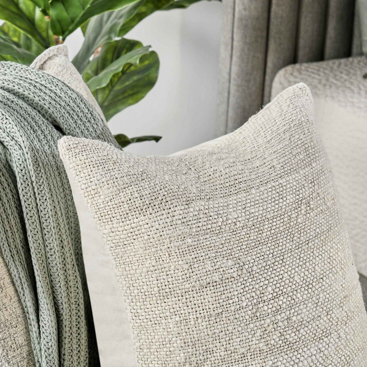 HC Halter Ivory 22x22 Throw Pillow by Classic Home at Eve Furniture