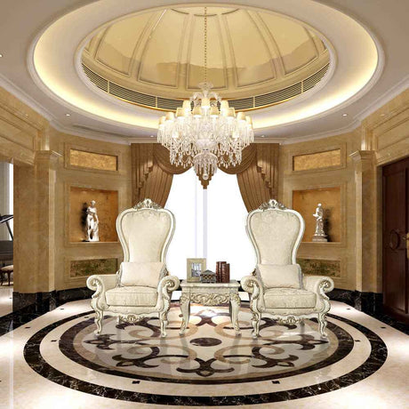HD-02 Ivory/Gold Highlight Chair by Homey Design at Eve Furniture