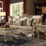HD-04 Marbled Champagne Silver 3-Piece Living Room Set