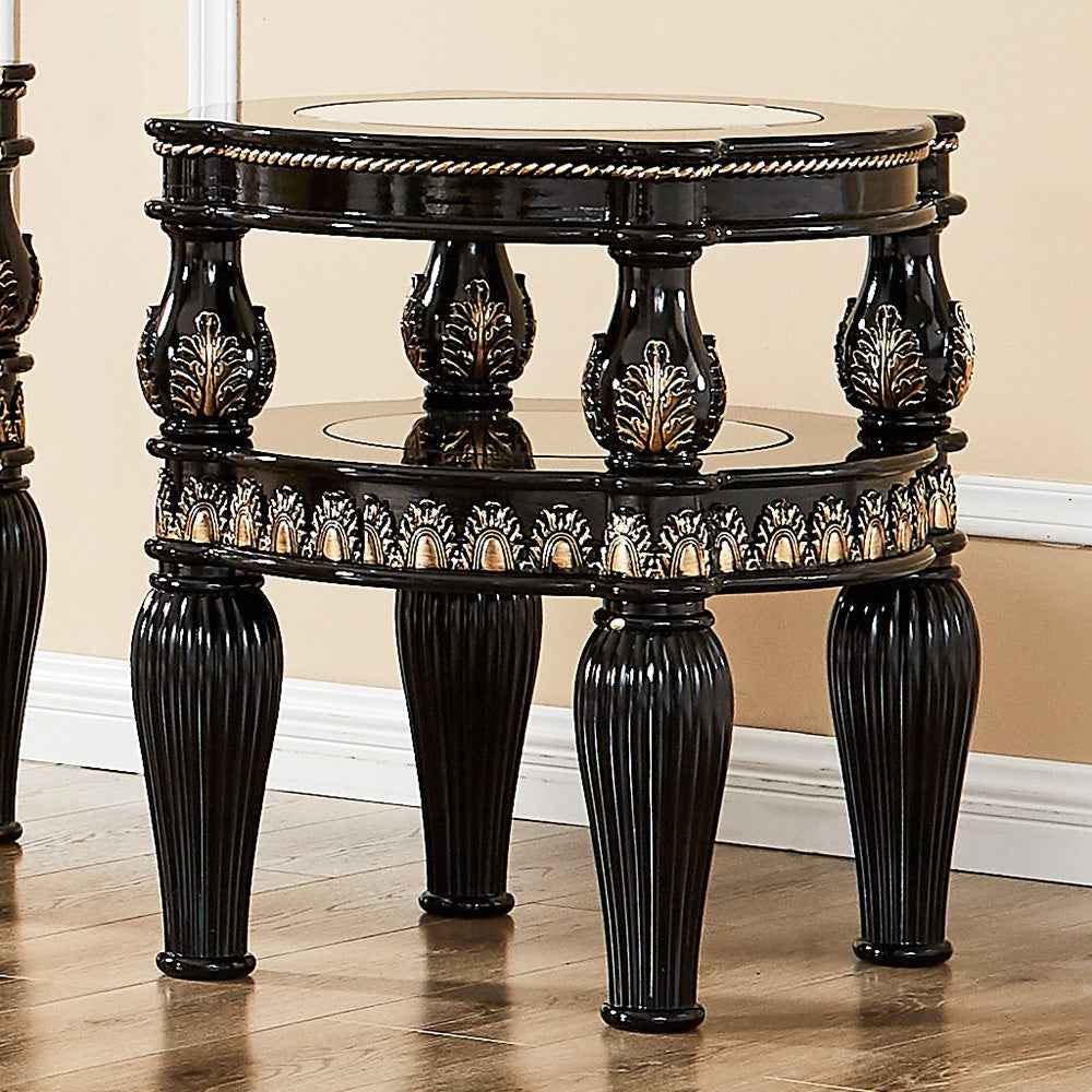 HD-1208 Black Enamel 3-Piece Coffee Table Set by Homey Design at Eve Furniture
