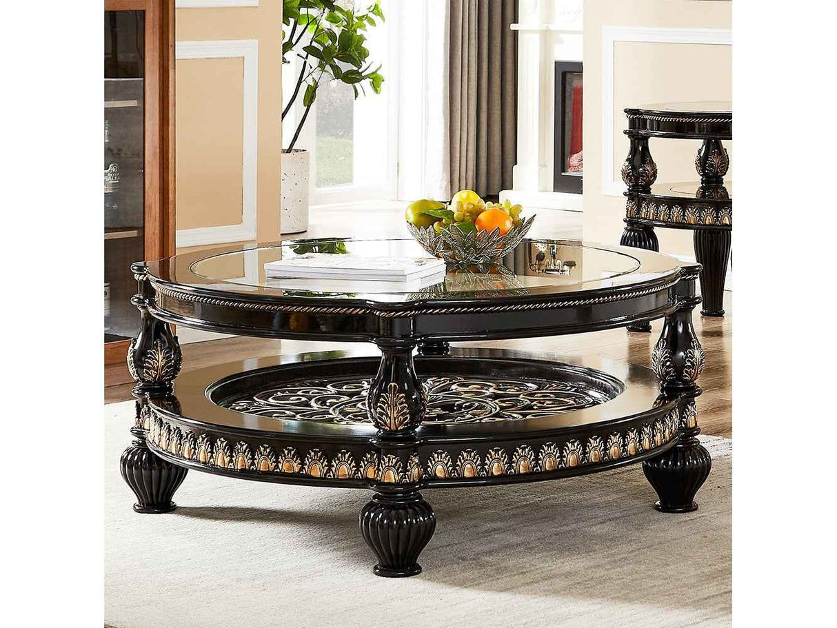 HD-1208 Black Enamel Coffee Table by Homey Design at Eve Furniture