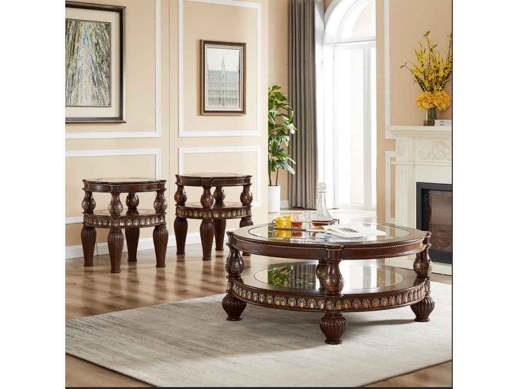 HD-1521 Mohagany 3-Piece Coffee Table Set by Homey Design at Eve Furniture
