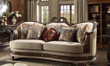 HD-1623 Dark Red Mahogany/Antique Gold Details 3-Piece Living Room Set