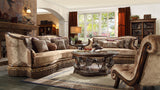 HD-1631 Dark Red Mahogany/Antique Gold Details 3-Piece Living Room Set