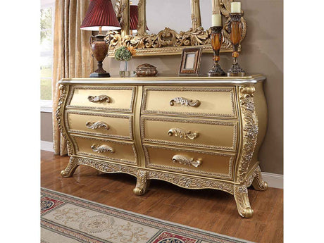 HD-1801 Bright Gold Dresser by Homey Design at Eve Furniture