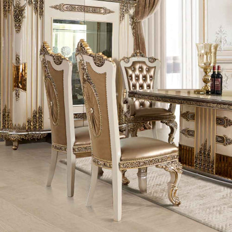 HD-1881 Ivory/Bronzed Copper 7-Piece Dining Set by Homey Design at Eve Furniture