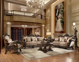 HD-2658 Metallic Antique Gold/Perfect Brown 3-Piece Living Room Set