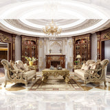 HD-2663 Champagne Metallic Gold/Silver Blend 3-Piece Living Room Set