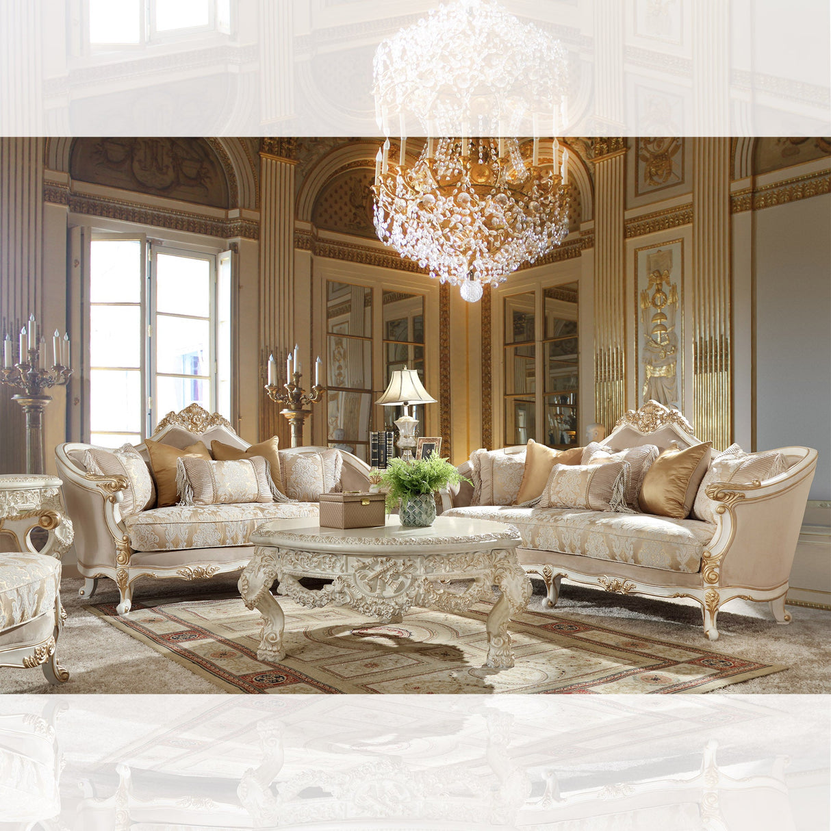 HD-2669 Plantation Cove White 3-Piece Living Room Set