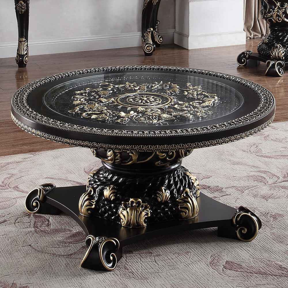 HD-328B Black Enamel 3-Piece Coffee Table Set by Homey Design at Eve Furniture