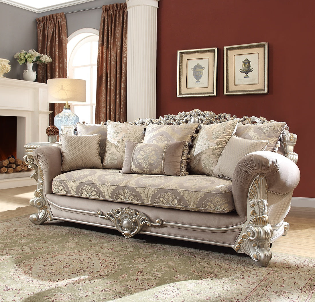 HD-372 Metallic Silver 3-Piece Living Room Set