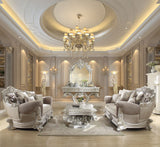 HD-372 Metallic Silver 3-Piece Living Room Set