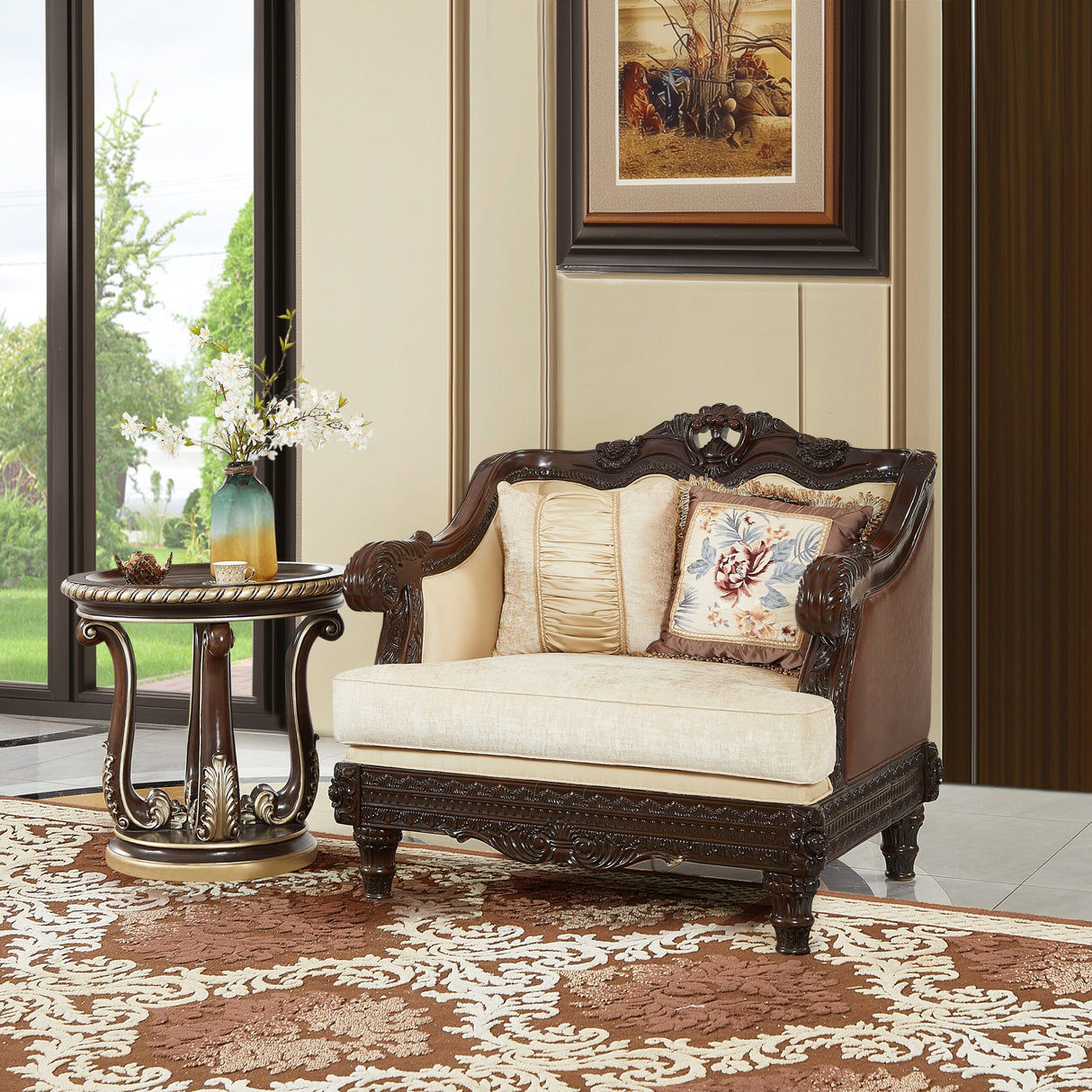 HD-386 Cherry Mahogany Sofa by Homey Design at Eve Furniture