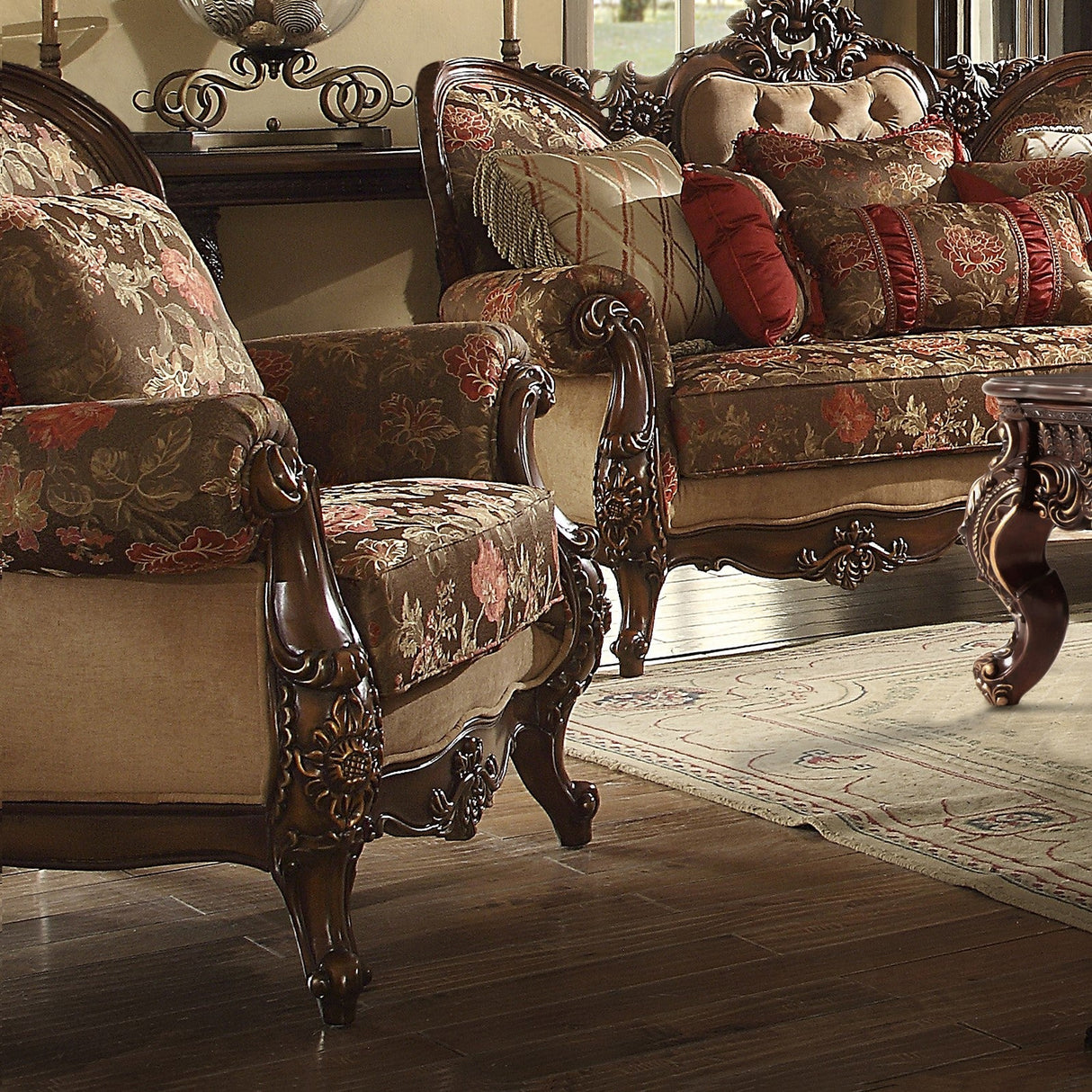 HD-39 Dark Cherry Oak 3-Piece Living Room Set