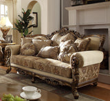 HD-506 Metallic Antique Gold/Perfect Brown 3-Piece Living Room Set