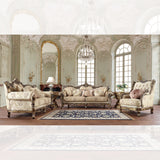 HD-506 Metallic Antique Gold/Perfect Brown 3-Piece Living Room Set