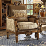 HD-610 Metallic Antique Gold 3-Piece Living Room Set