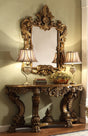 HD-8008 Metallic Antique Gold/Perfect Brown Console Table by Homey Design at Eve Furniture