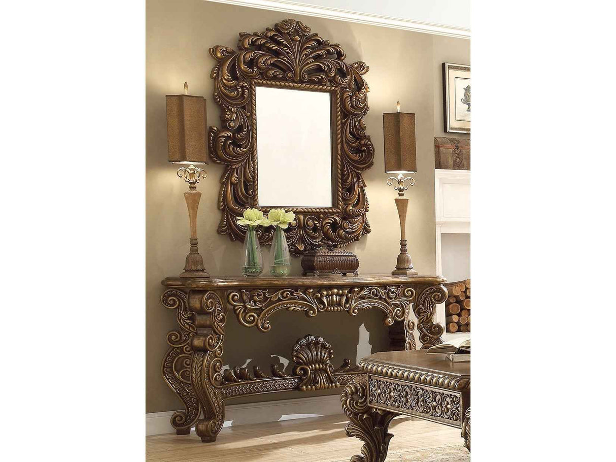 HD-8011 Antique Gold & Pefect Brown Console Table by Homey Design at Eve Furniture