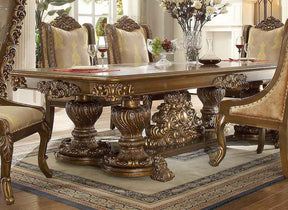 HD-8011 Antique Gold/Perfect Brown Dining Table by Homey Design at Eve Furniture