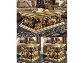 HD-8016 Bright Gold 3-Piece Coffee Table Set by Homey Design at Eve Furniture