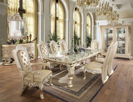 HD-8022 Champagne Gold 7-Piece Dining Room Set by Homey Design at Eve Furniture