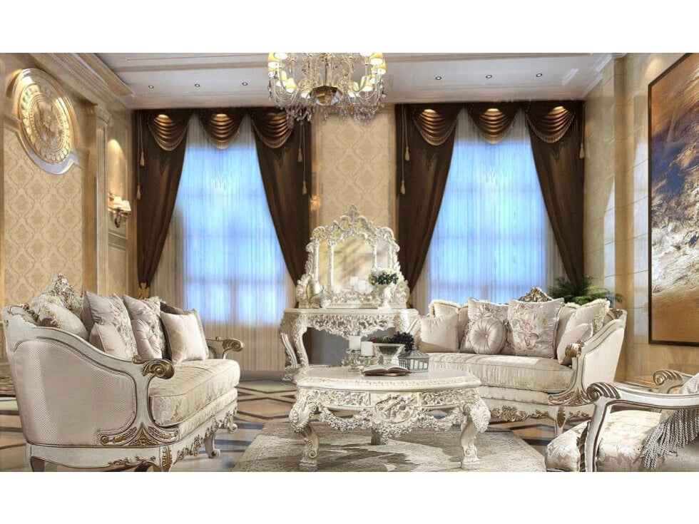 HD-8030 Ivory Coffee Table by Homey Design at Eve Furniture