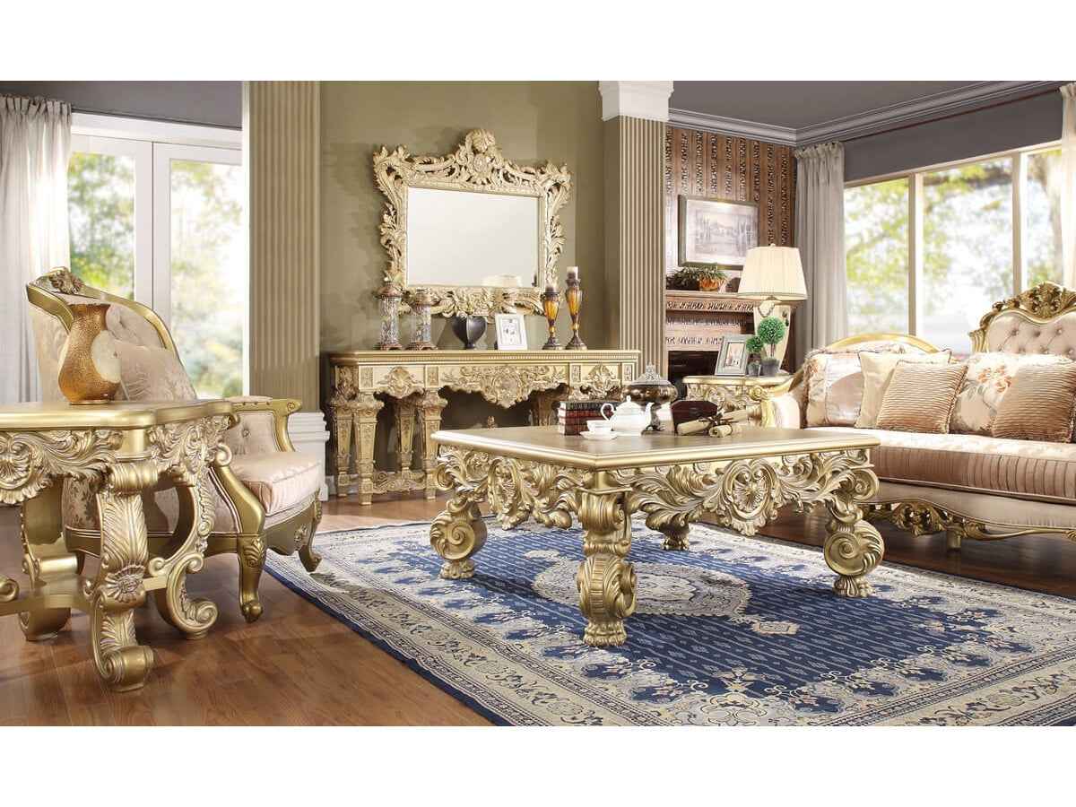 HD-8086 Bright Gold 3-Piece Coffee Table Set by Homey Design at Eve Furniture