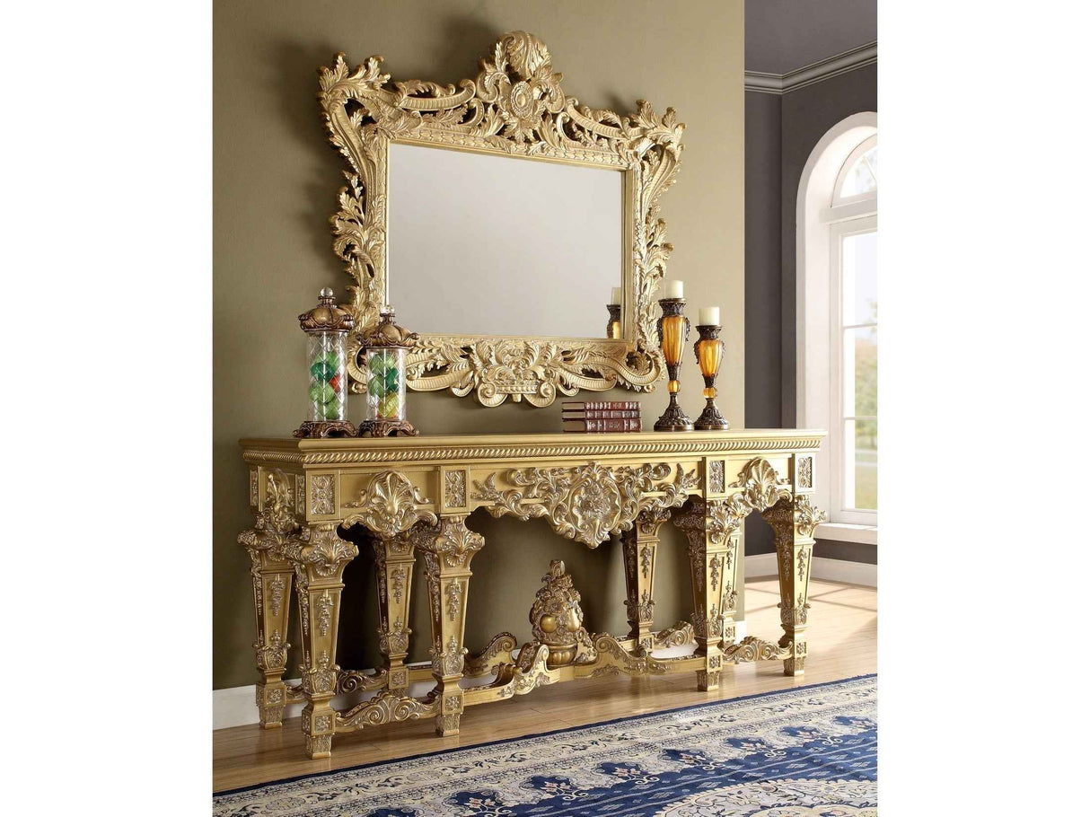 HD-8086 Bright Gold Console Table by Homey Design at Eve Furniture