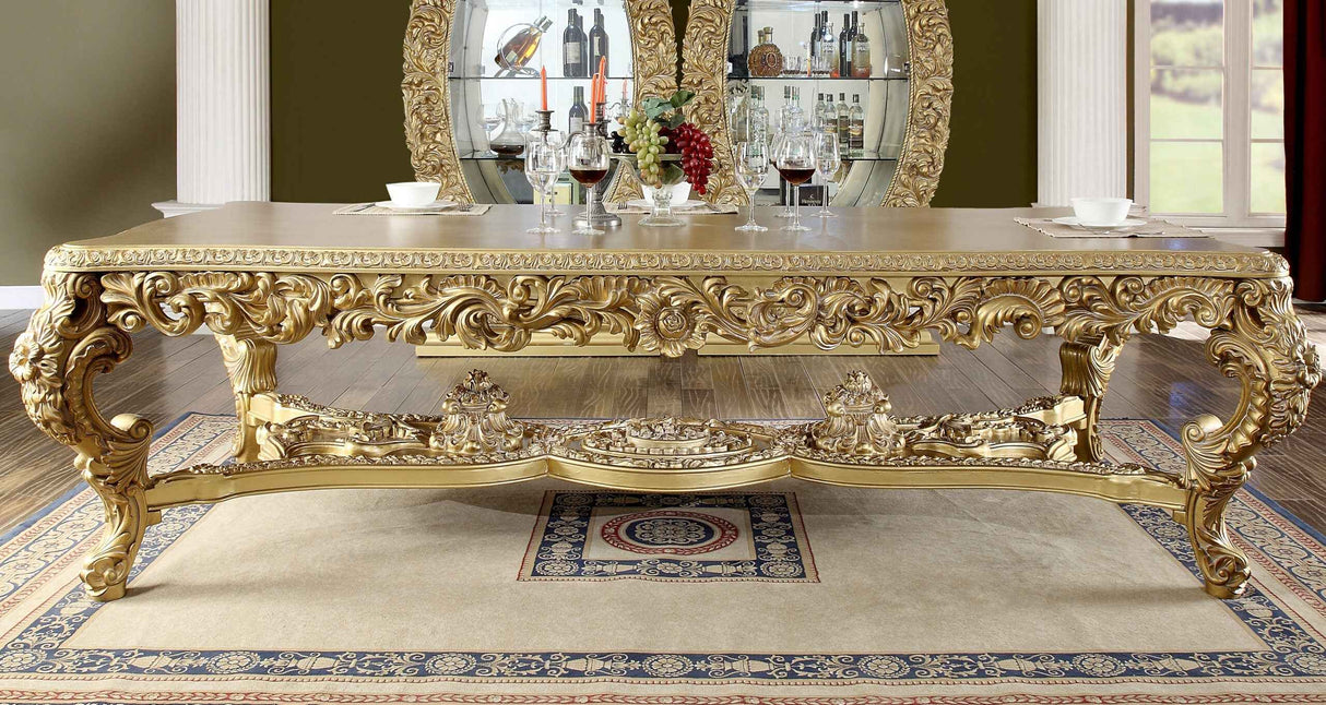 HD-8086 Metallic Gold Dining Table by Homey Design at Eve Furniture